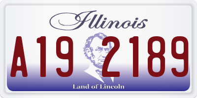 IL license plate A192189