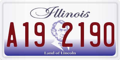 IL license plate A192190