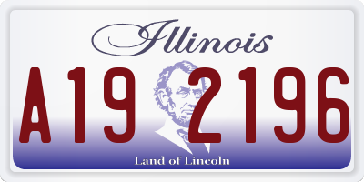 IL license plate A192196