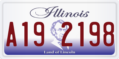 IL license plate A192198
