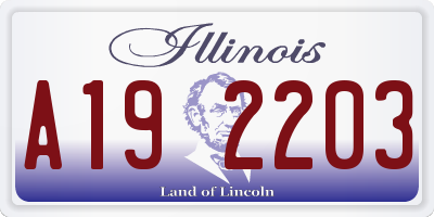 IL license plate A192203