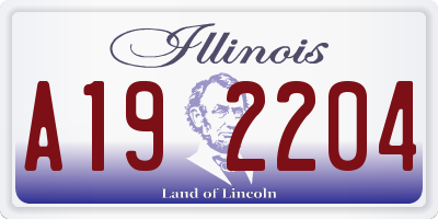 IL license plate A192204
