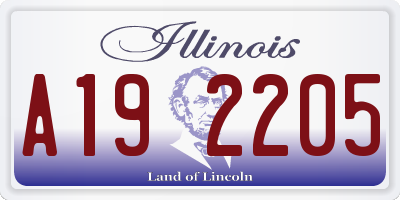IL license plate A192205