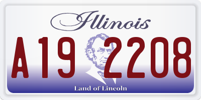 IL license plate A192208