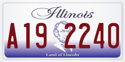IL license plate A192240