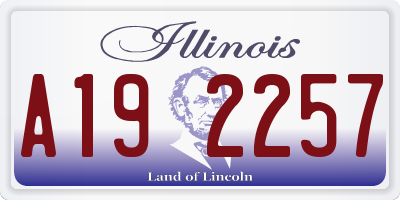 IL license plate A192257