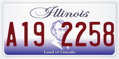 IL license plate A192258