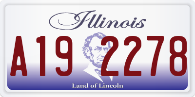 IL license plate A192278