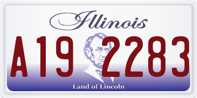 IL license plate A192283