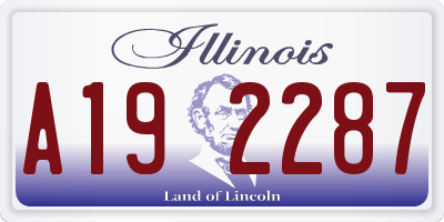 IL license plate A192287