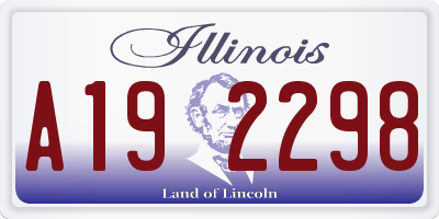 IL license plate A192298