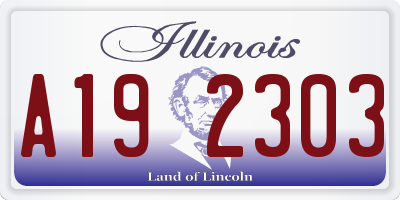 IL license plate A192303