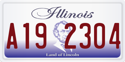 IL license plate A192304