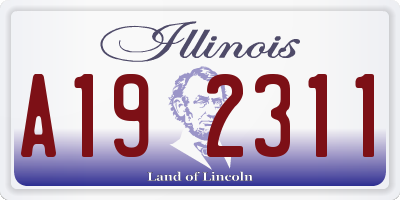 IL license plate A192311