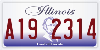 IL license plate A192314