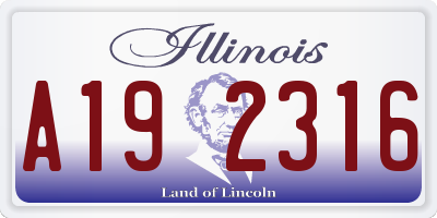 IL license plate A192316