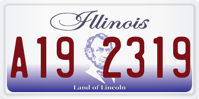 IL license plate A192319