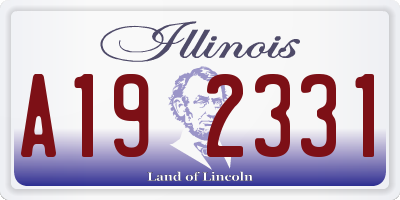 IL license plate A192331