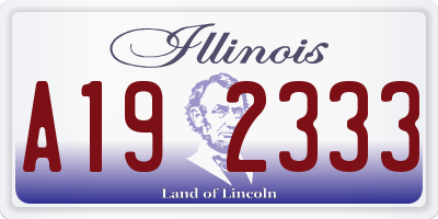 IL license plate A192333