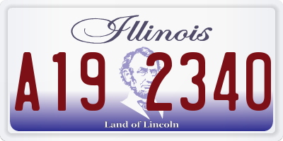 IL license plate A192340