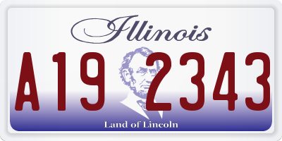 IL license plate A192343