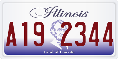 IL license plate A192344