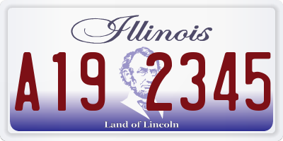 IL license plate A192345