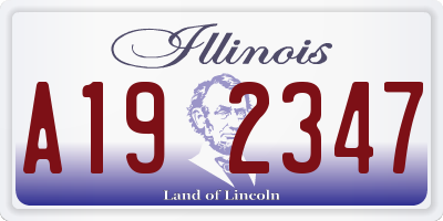 IL license plate A192347