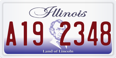 IL license plate A192348