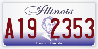 IL license plate A192353