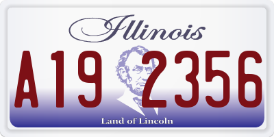 IL license plate A192356