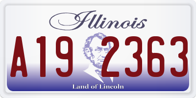 IL license plate A192363