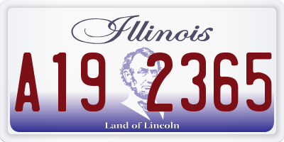 IL license plate A192365