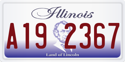 IL license plate A192367