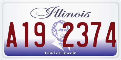 IL license plate A192374