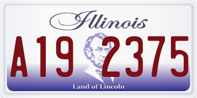IL license plate A192375