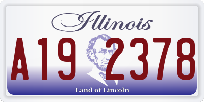 IL license plate A192378