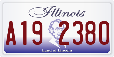 IL license plate A192380