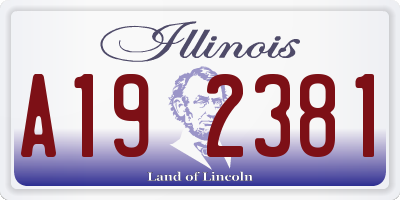 IL license plate A192381
