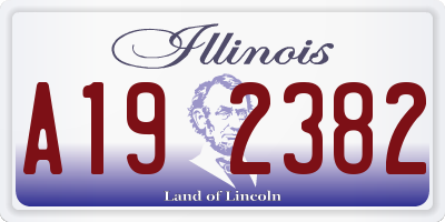 IL license plate A192382