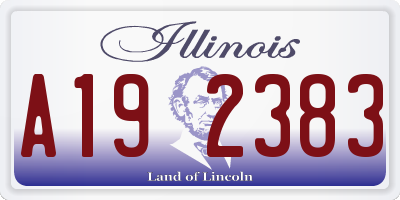 IL license plate A192383