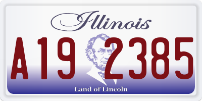 IL license plate A192385