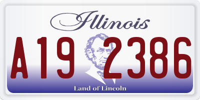 IL license plate A192386