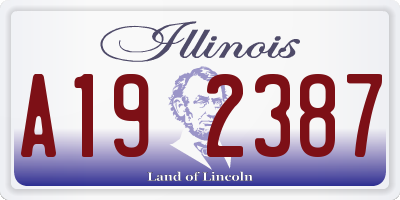 IL license plate A192387