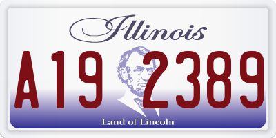 IL license plate A192389