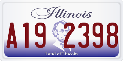 IL license plate A192398