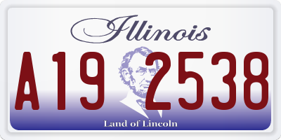 IL license plate A192538