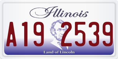 IL license plate A192539