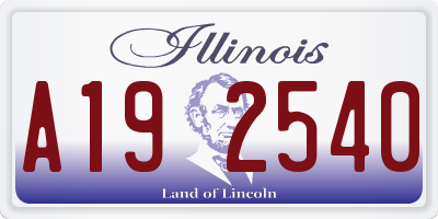 IL license plate A192540