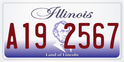 IL license plate A192567